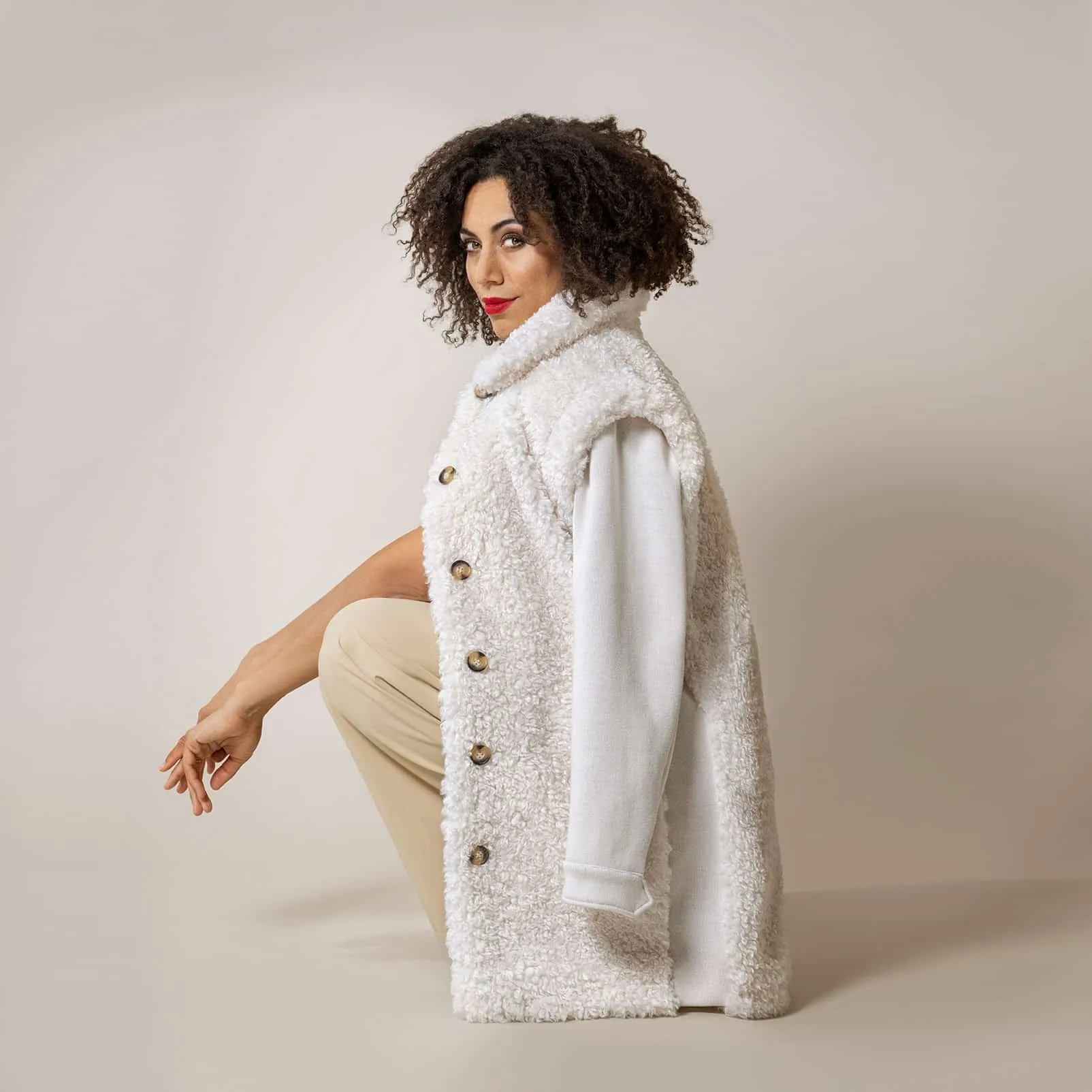 12 New teddy coat - creme
