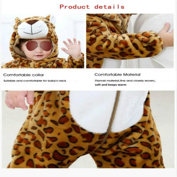 Adorable Flannel Animal-Themed Baby Jumpsuit with Hood