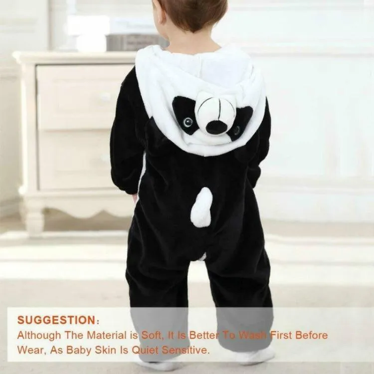Adorable Flannel Animal-Themed Baby Jumpsuit with Hood
