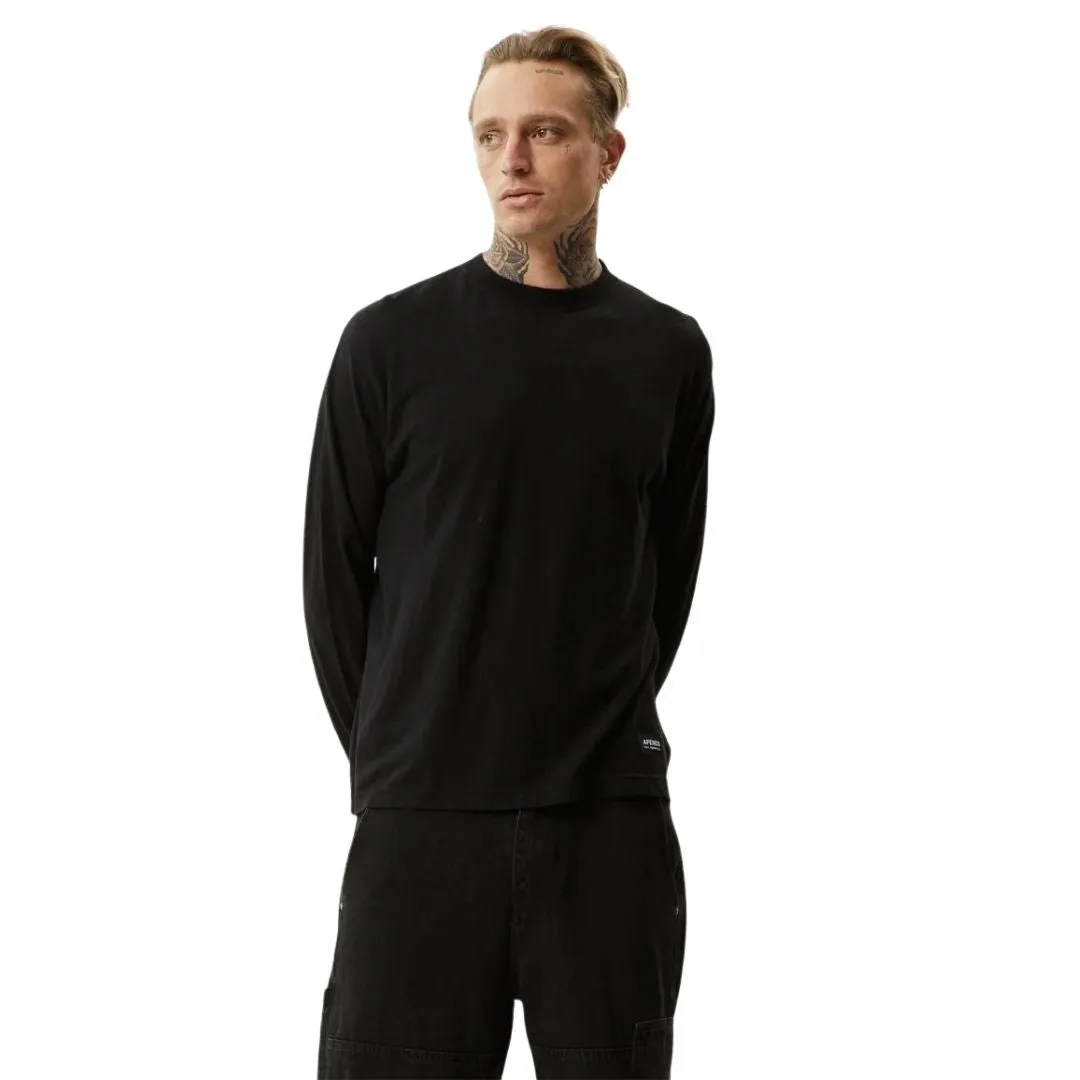 Afends Essential Hemp Long Sleeve T-Shirt - Black