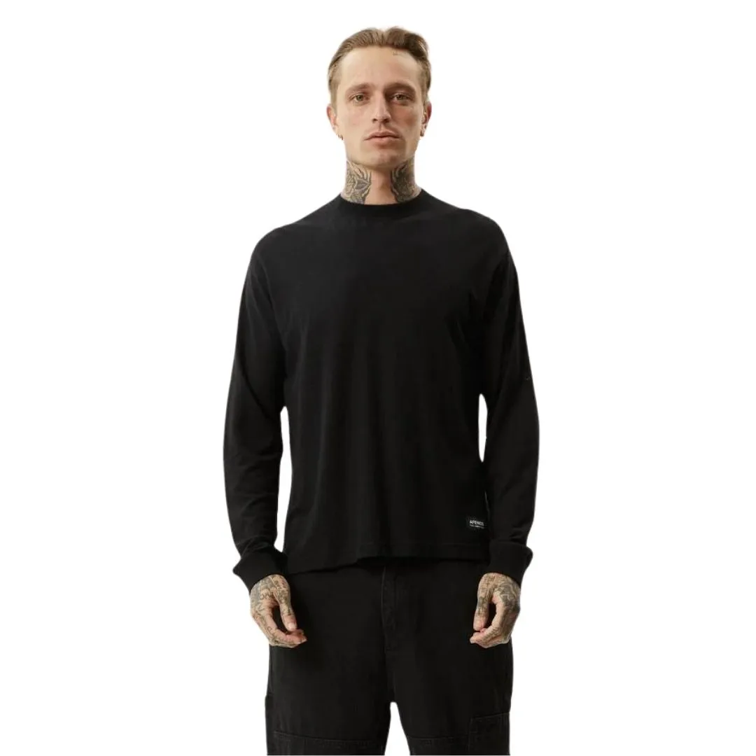 Afends Essential Hemp Long Sleeve T-Shirt - Black