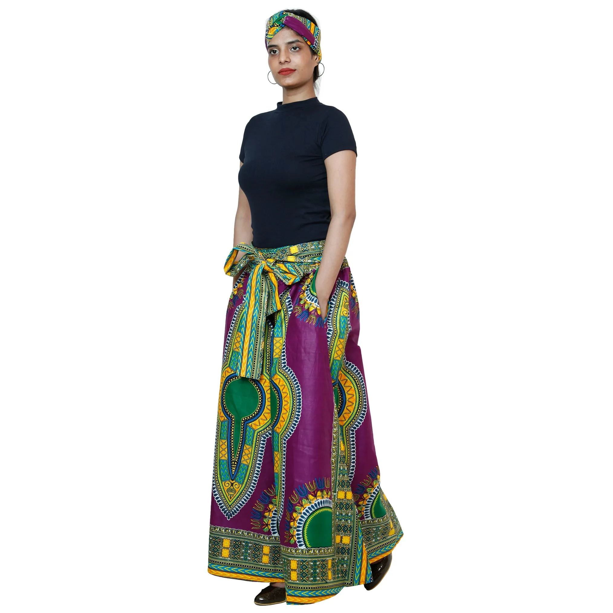African Women's Dashiki High Waist Pants - FI-D50D