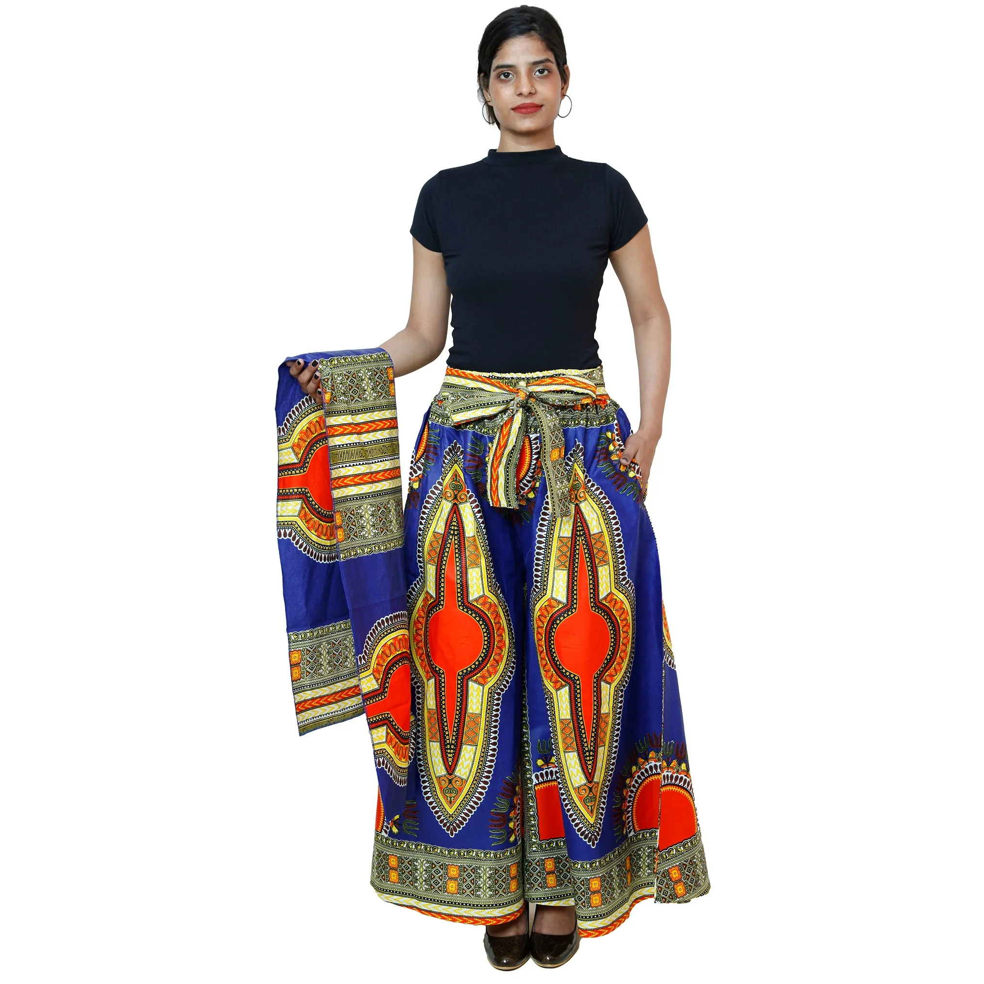 African Women's Dashiki High Waist Pants - FI-D50D