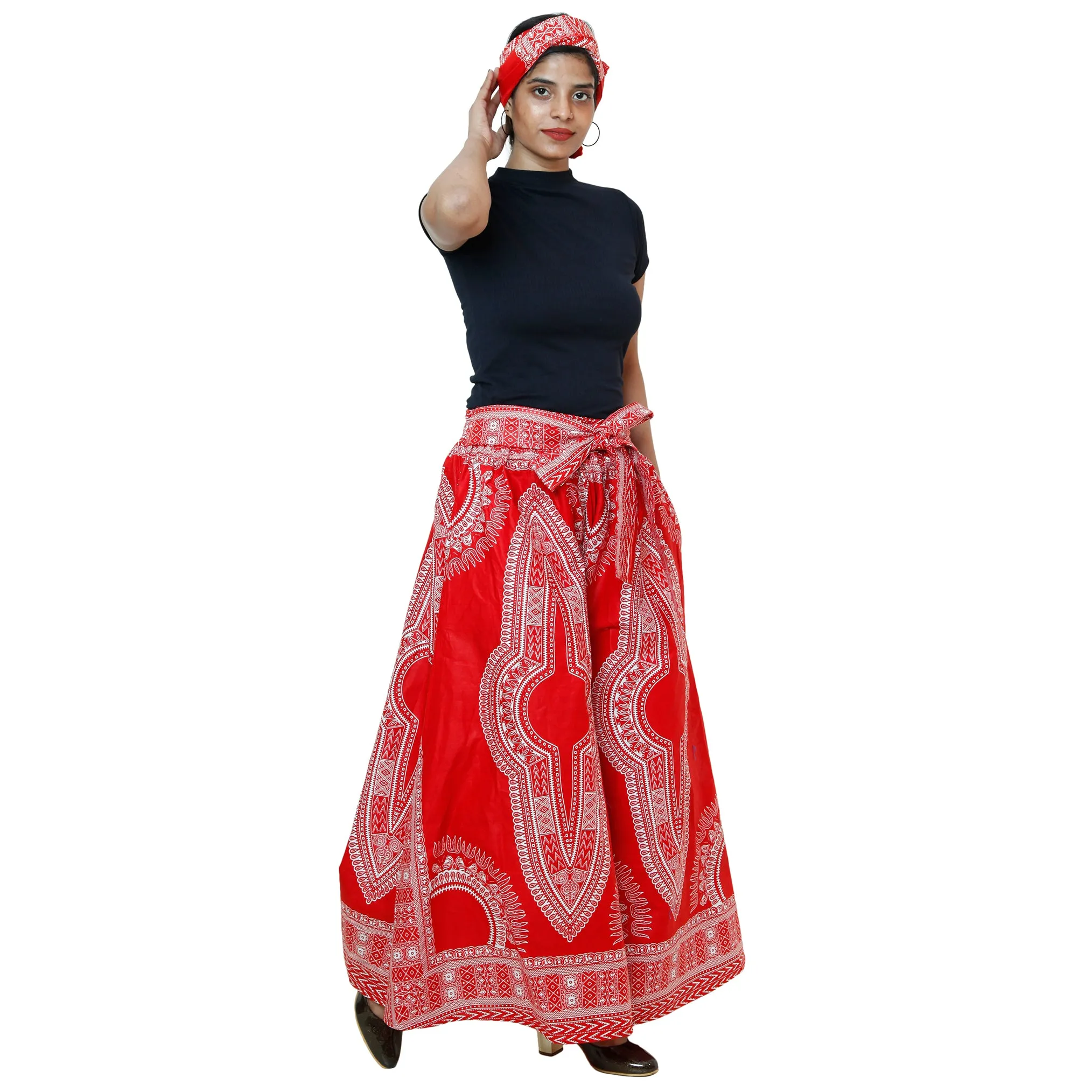 African Women's Dashiki High Waist Pants - FI-D50D