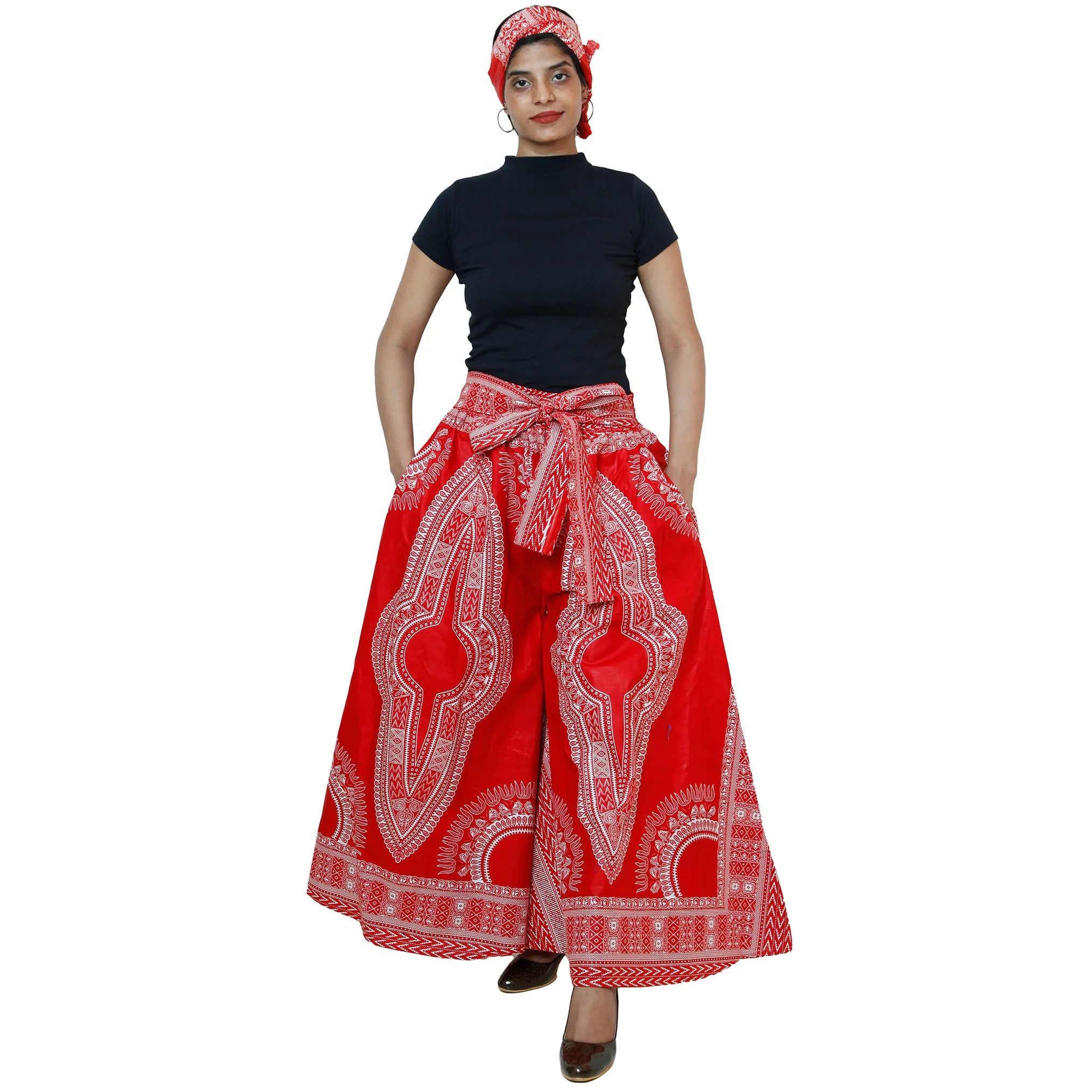 African Women's Dashiki High Waist Pants - FI-D50D