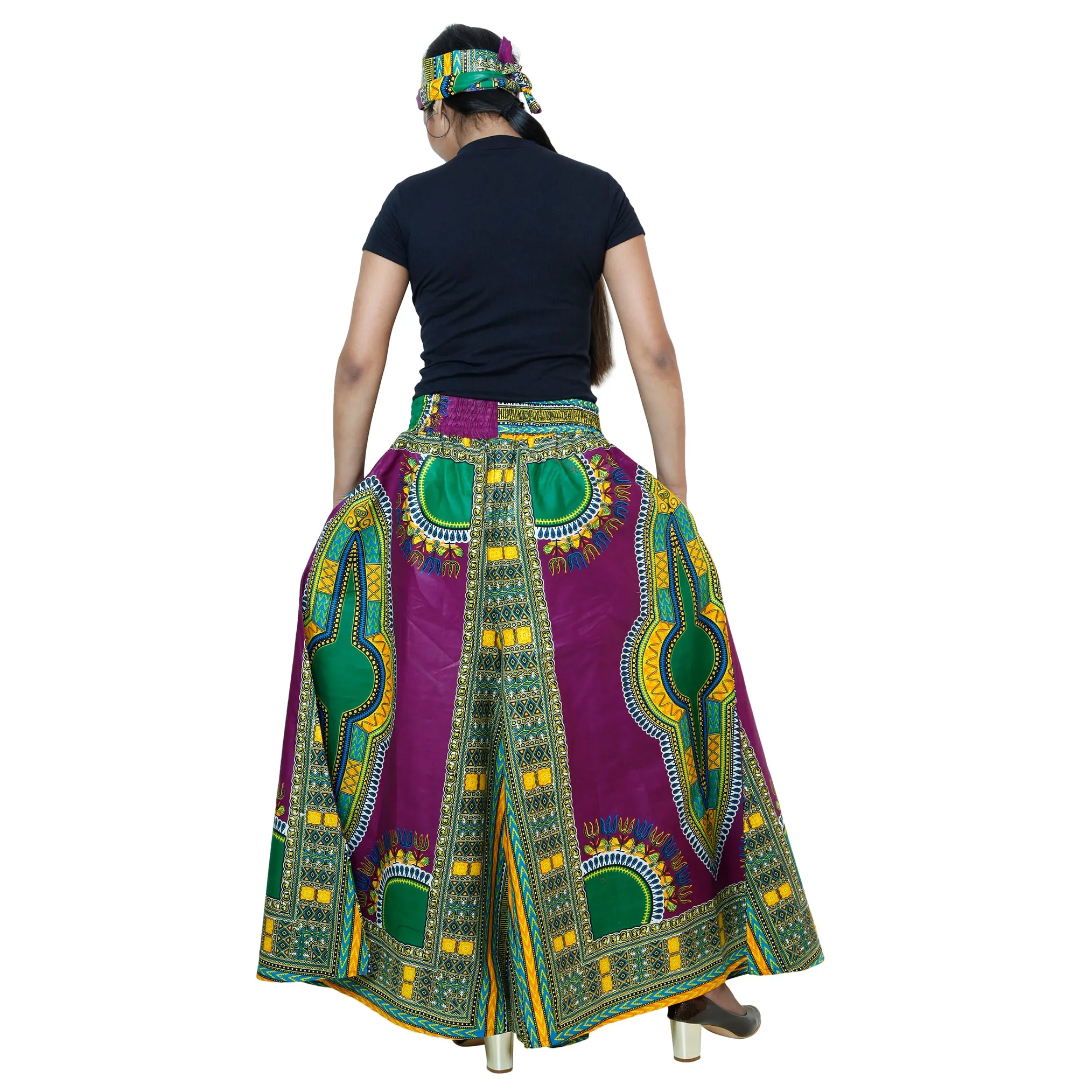 African Women's Dashiki High Waist Pants - FI-D50D