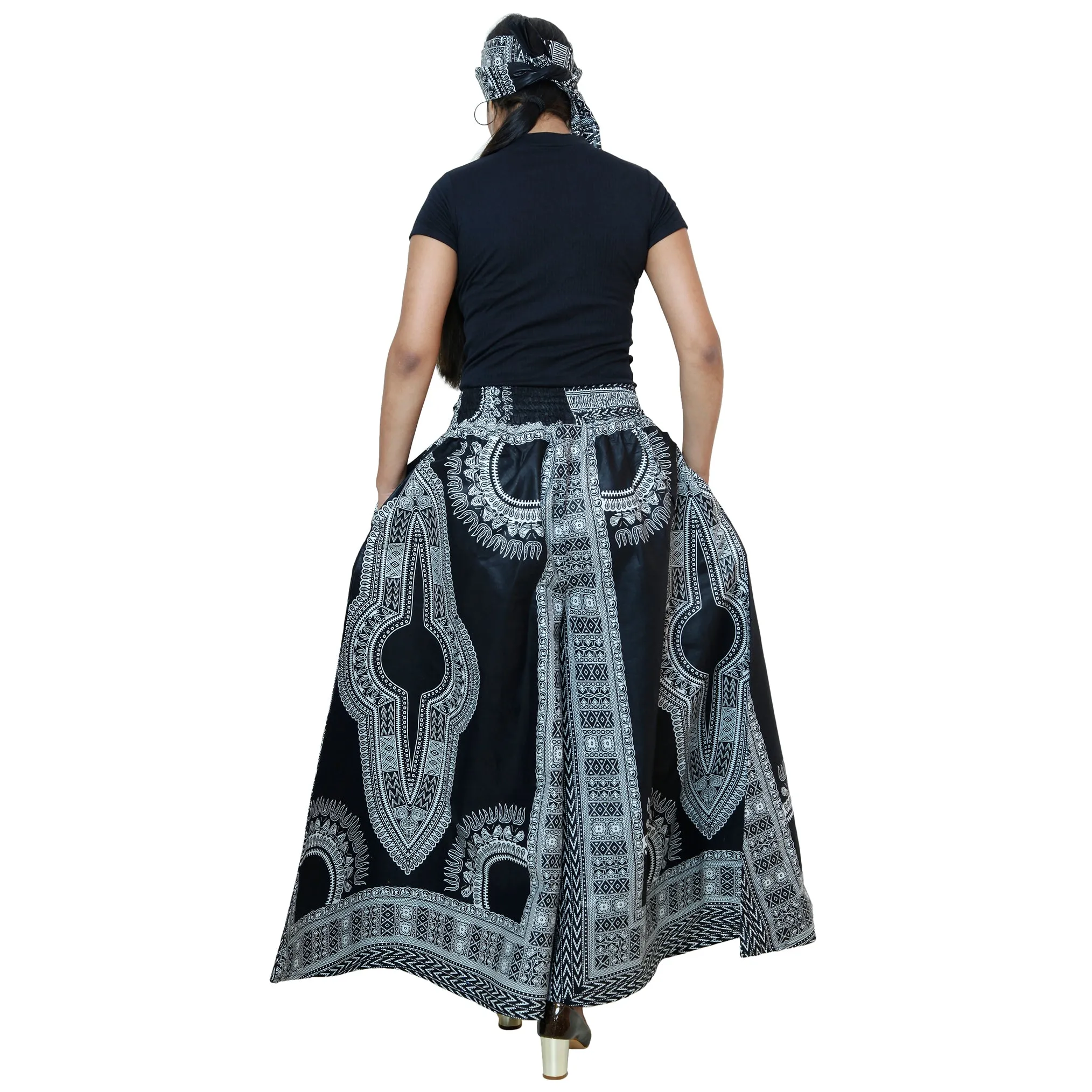 African Women's Dashiki High Waist Pants - FI-D50D