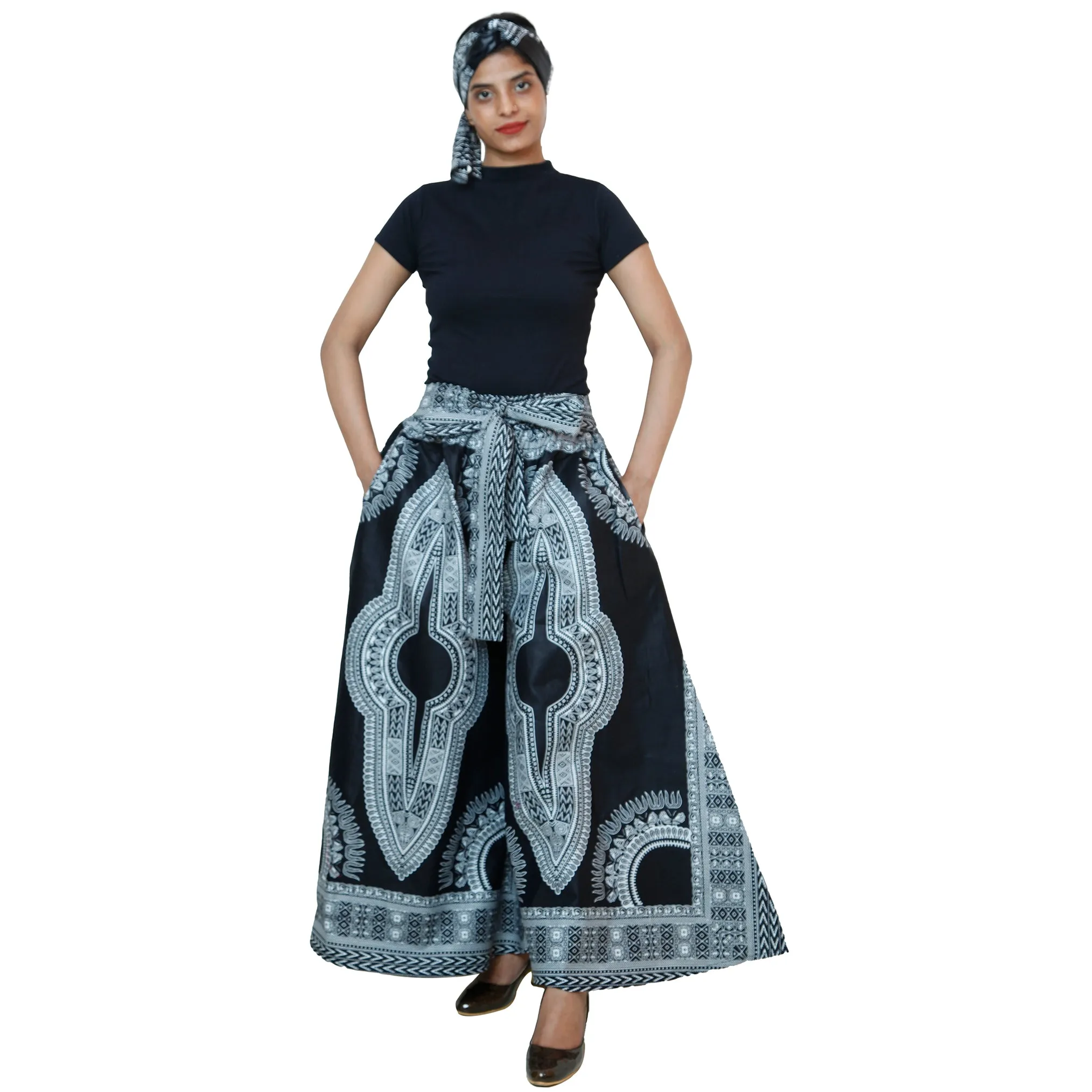 African Women's Dashiki High Waist Pants - FI-D50D