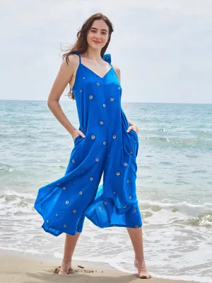 Angel Jumpsuit | Evil Eye Moroccan blue