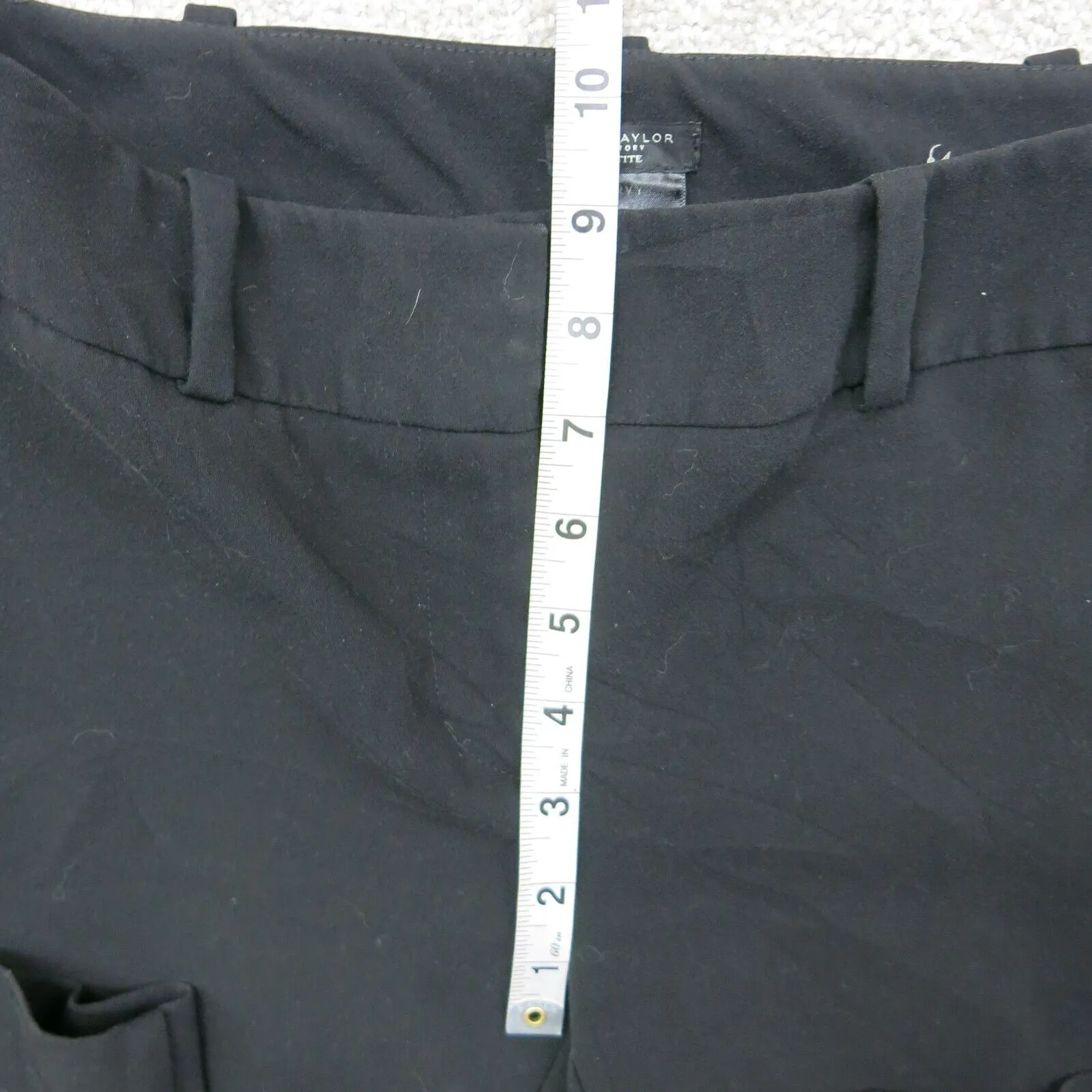 ANN Taylor Womens Curvy Dress Pant Slim Straight Leg Mid Rise Black Size 2P