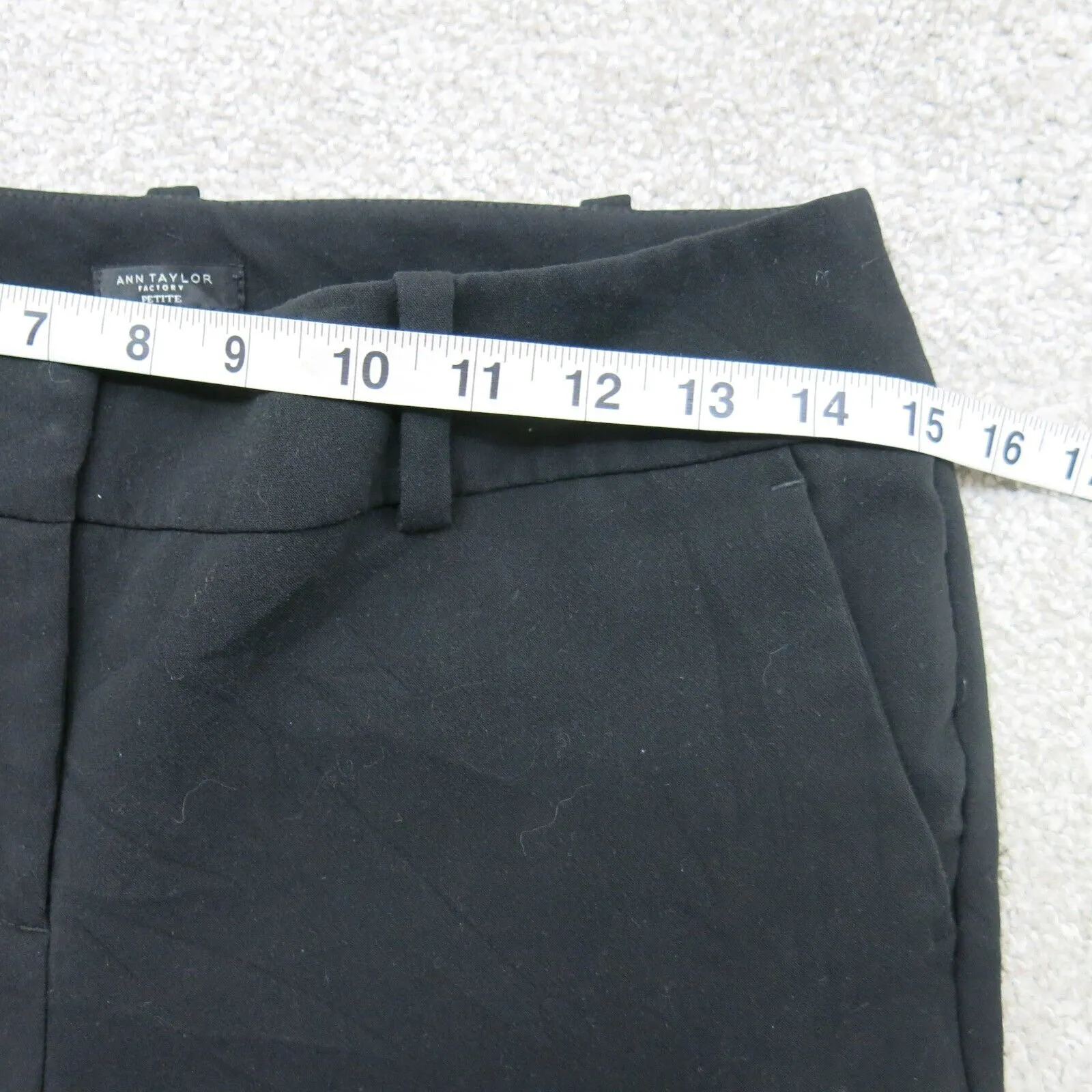 ANN Taylor Womens Curvy Dress Pant Slim Straight Leg Mid Rise Black Size 2P