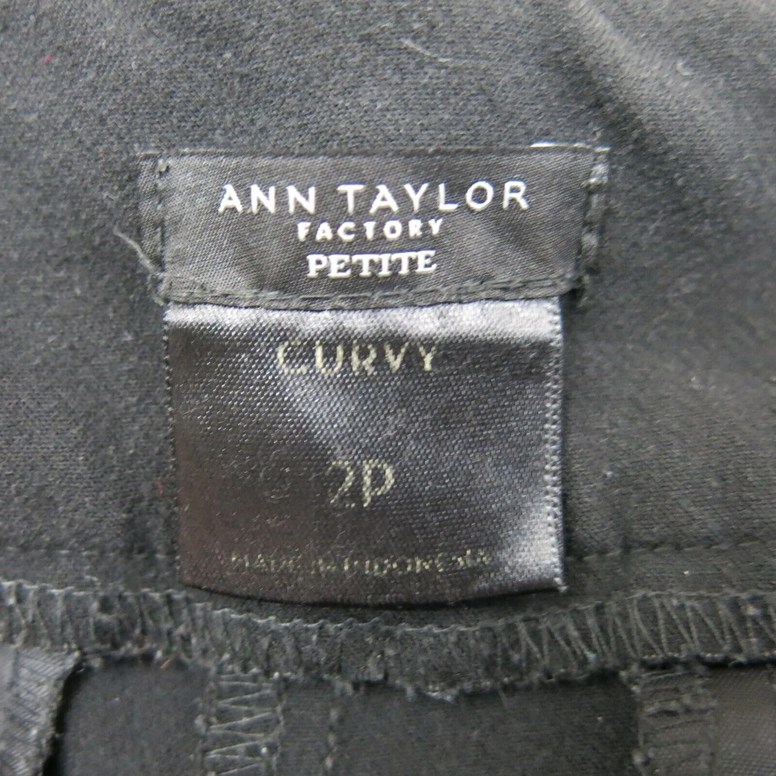 ANN Taylor Womens Curvy Dress Pant Slim Straight Leg Mid Rise Black Size 2P