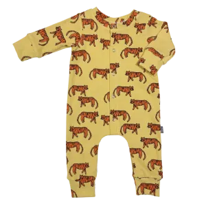 Baby Jumpsuit Rib Tijger Geel