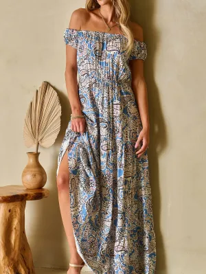 Beach-Ready Off-Shoulder Floral Maxi Dress