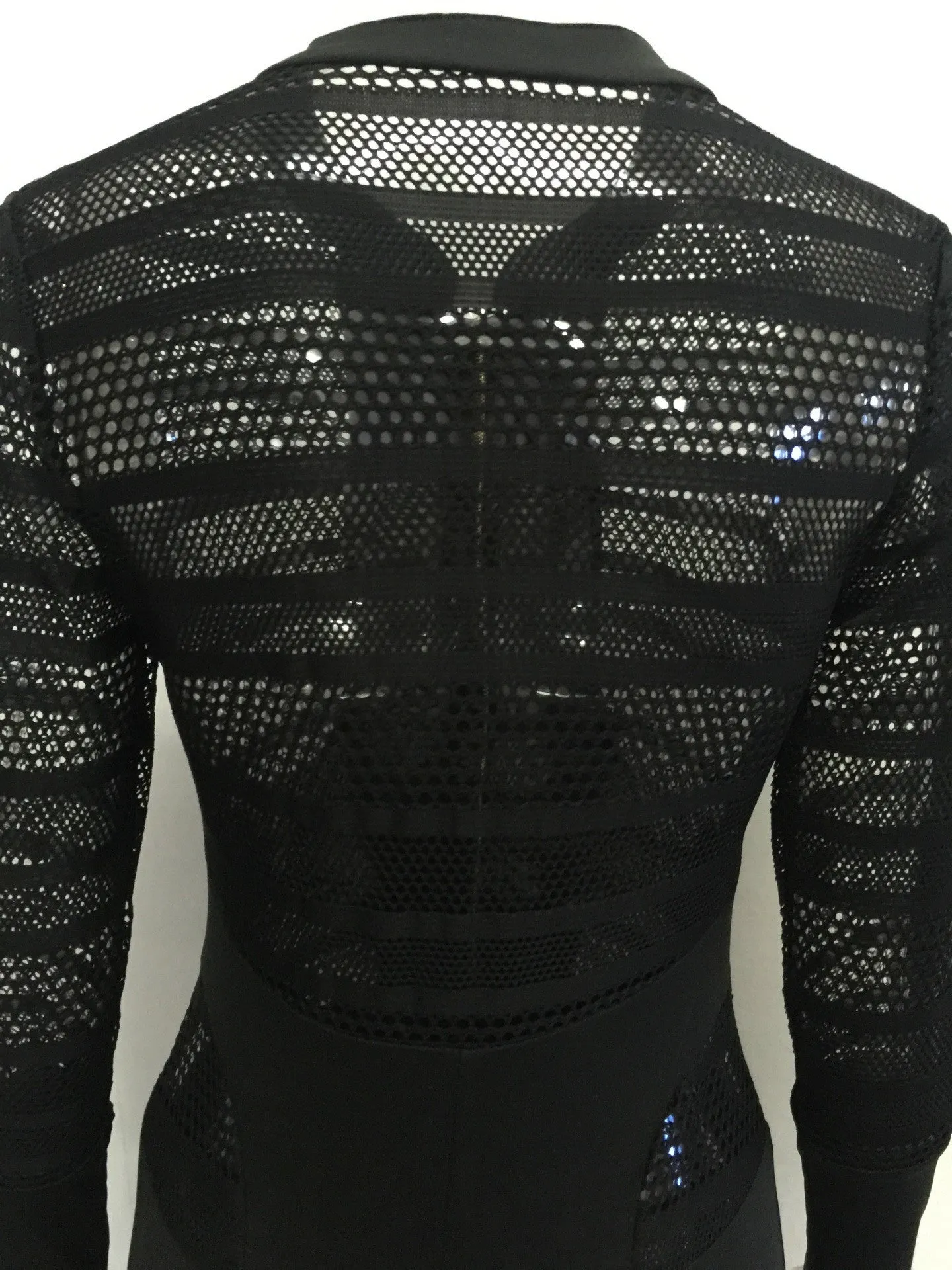 Black Hollow Out Zipper Long Sleeve Slim Long Jumpsuit