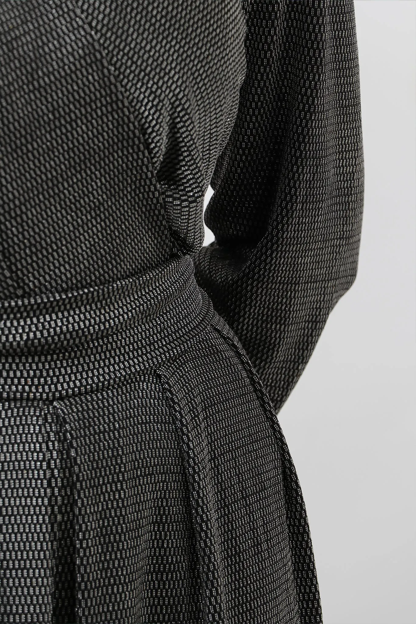 Black Silver Glitter Retro Print Wide Leg Jumpsuit