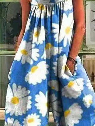 Bohemian Style Floral Jumpsuit