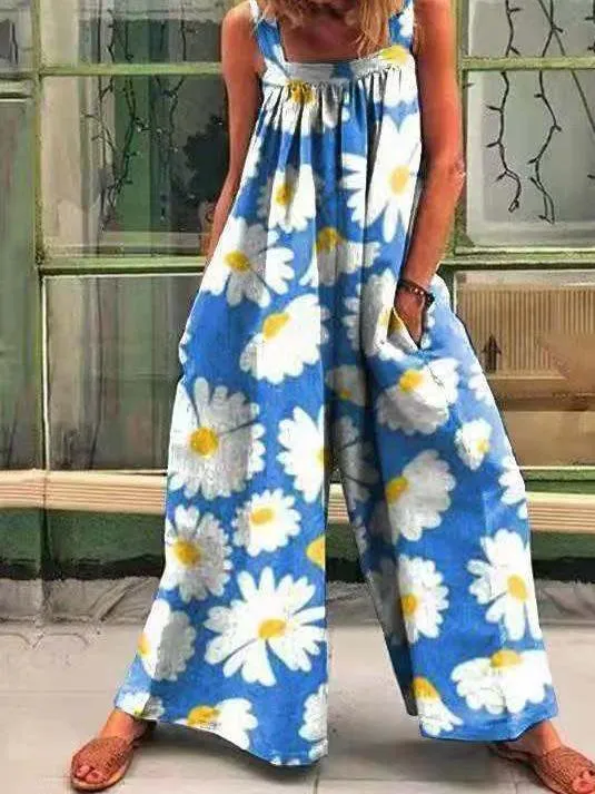Bohemian Style Floral Jumpsuit
