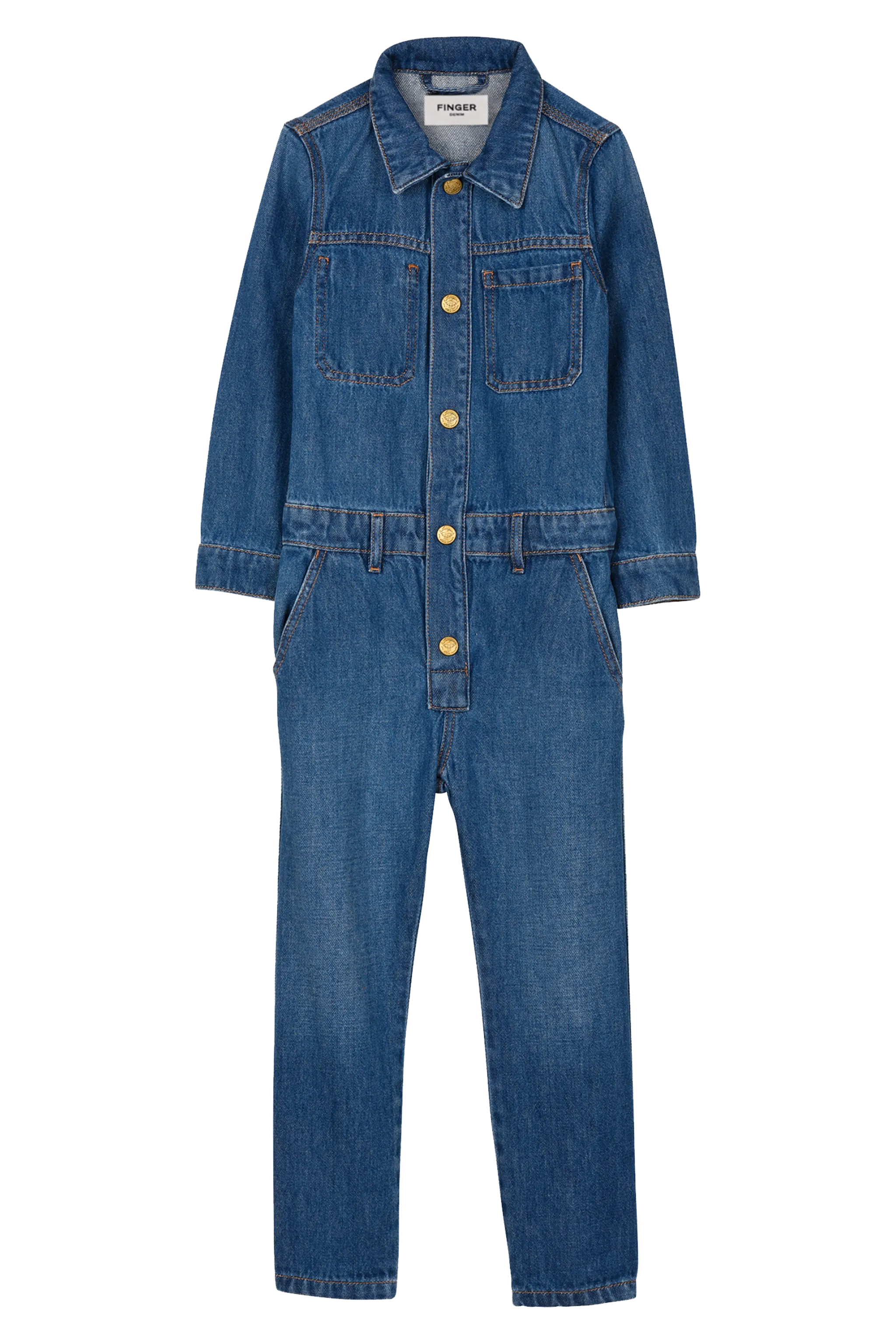 BROOK Blue Denim - Long Sleeve Jumpsuit