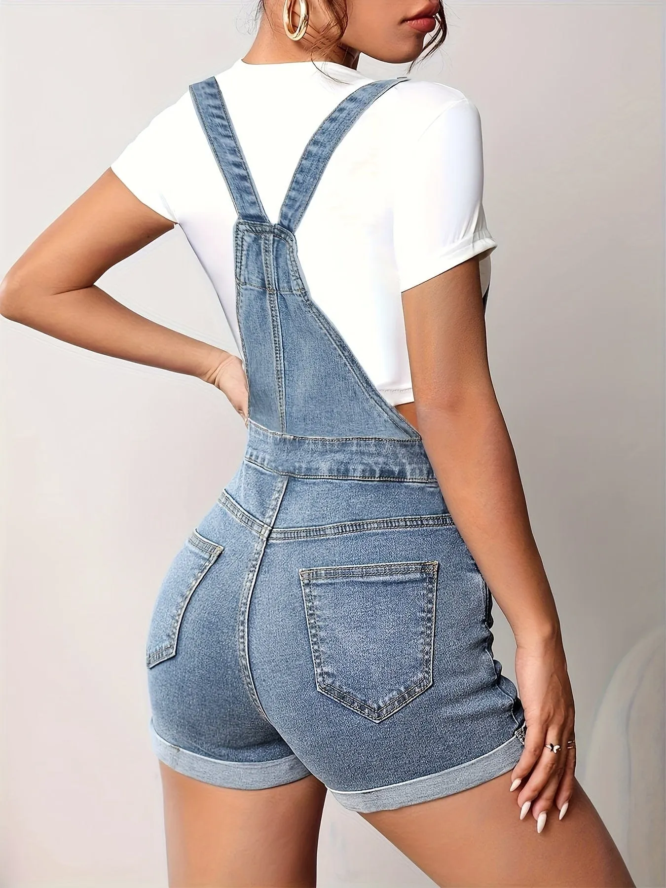 Button-Down Denim Jumpsuit