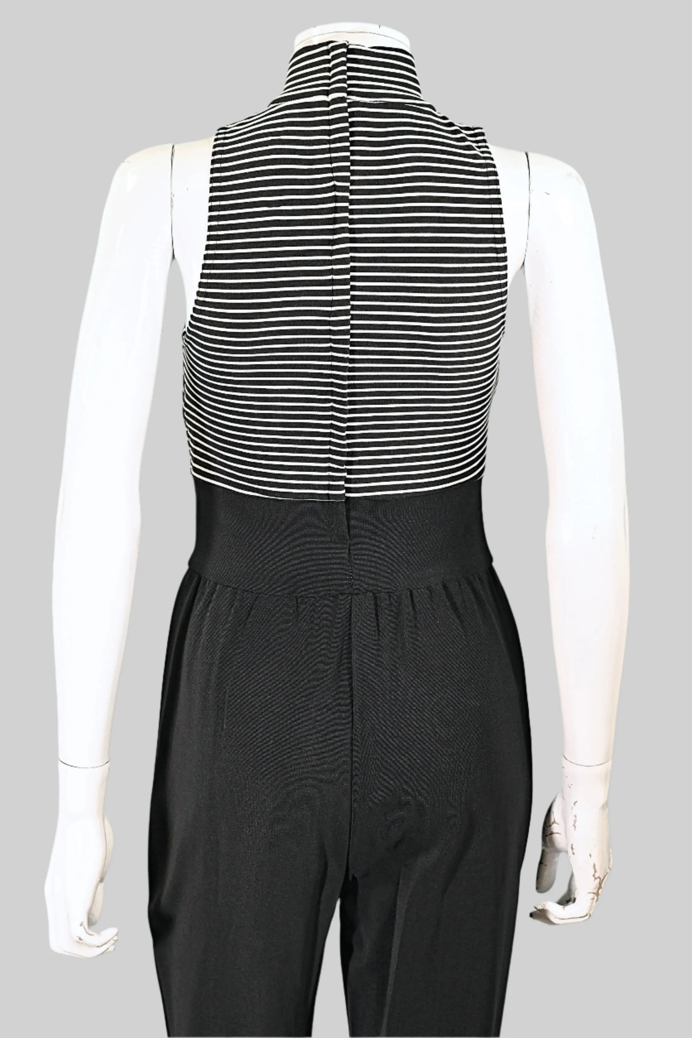 Cache Vintage 90s Black/White Sleeveless Jumpsuit S