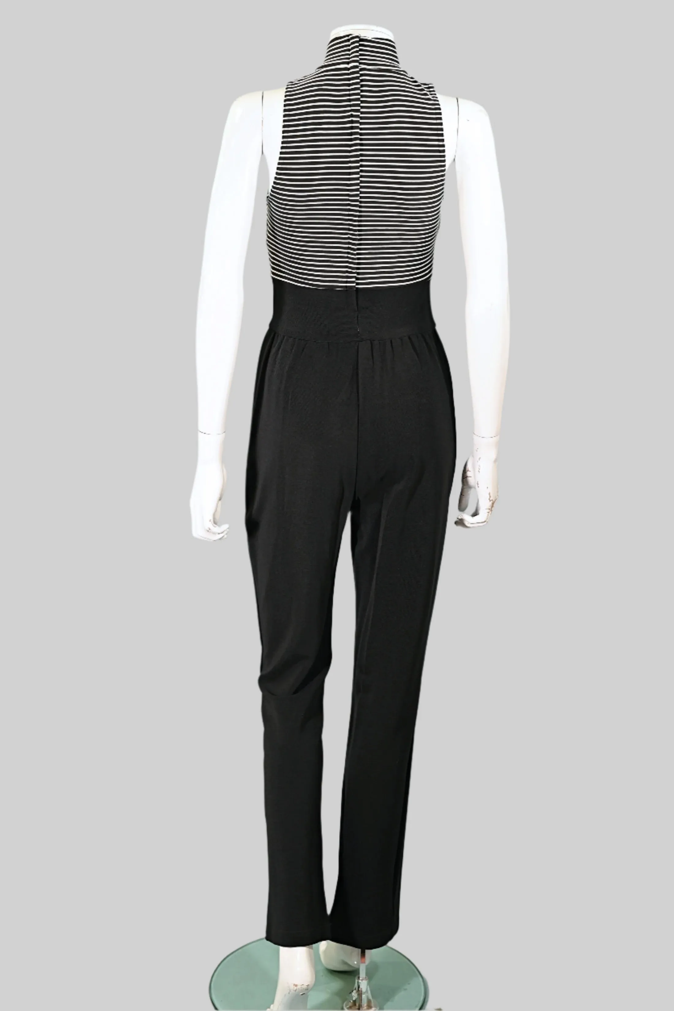 Cache Vintage 90s Black/White Sleeveless Jumpsuit S