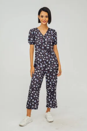 Carol Floral Print Cropped Jumpsuit
