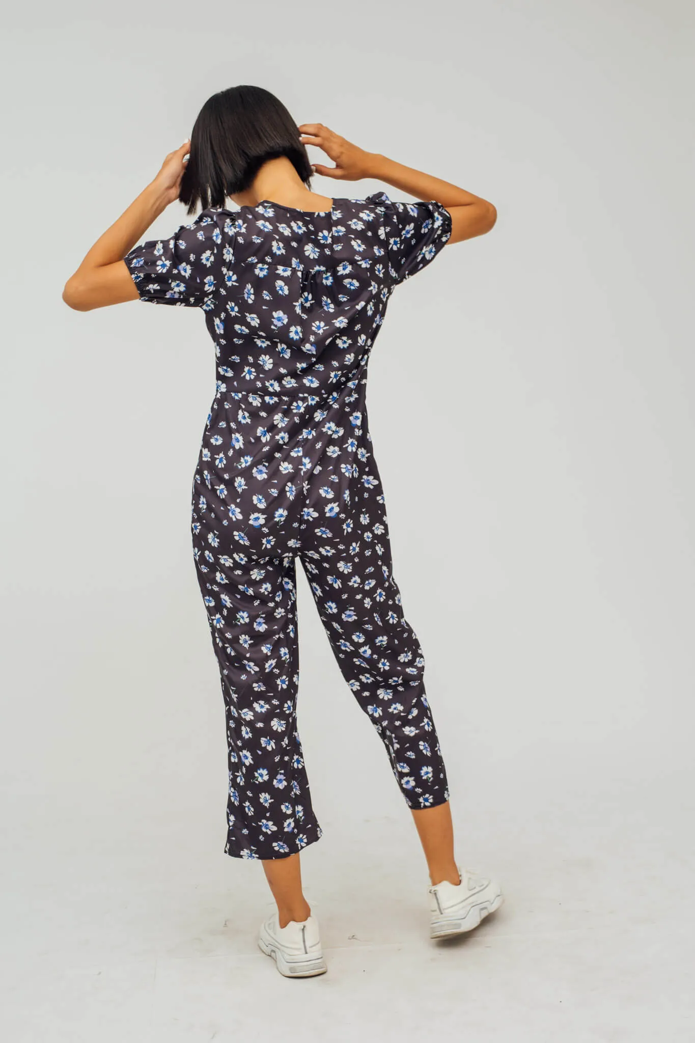 Carol Floral Print Cropped Jumpsuit