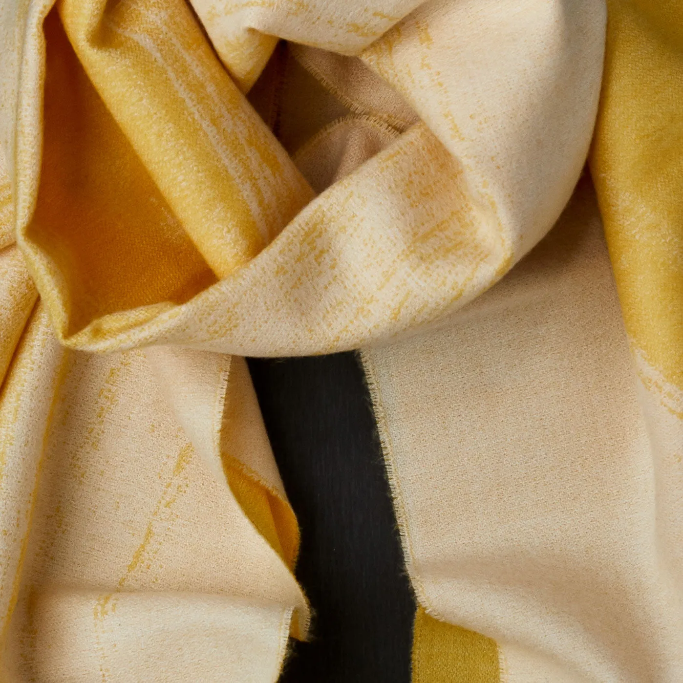 Cashmere Scarf in Yellow and White