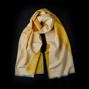 Cashmere Scarf in Yellow and White