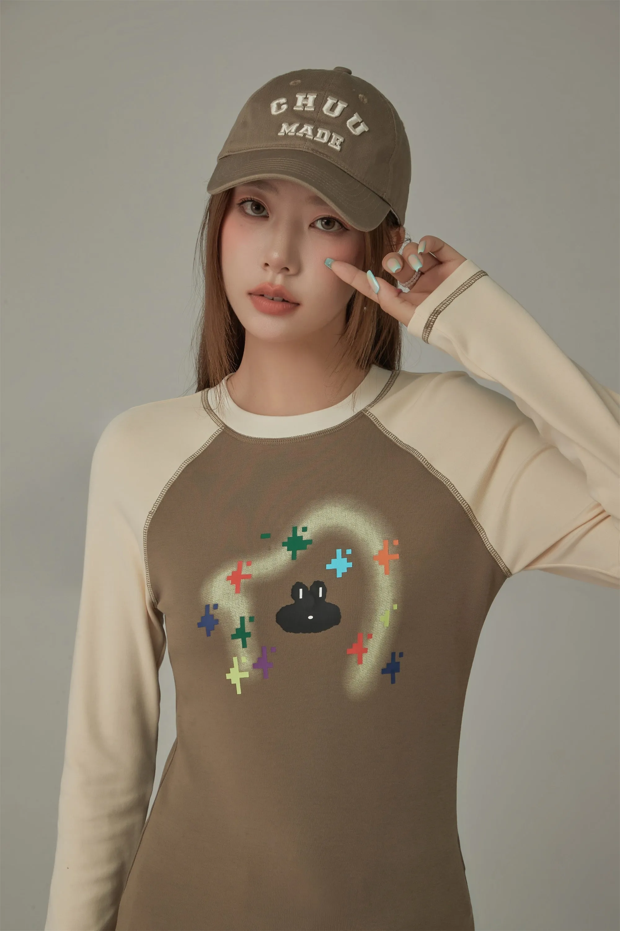 Character Pixel Stars Color Long Sleeve T-Shirt