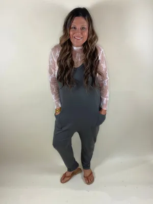 Chill Vibes Olive Jumpsuit