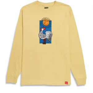 Chocolate Rooster Long Sleeve T-Shirt - Pale Yellow