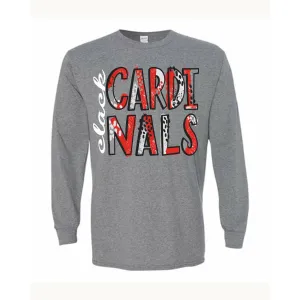Clack Cardinals - Splatter Long Sleeve T-Shirt