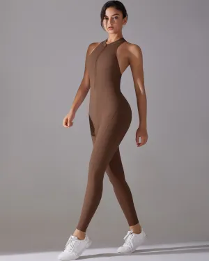 Coralie Seamless Scrunch Jumpsuit - Chocolate