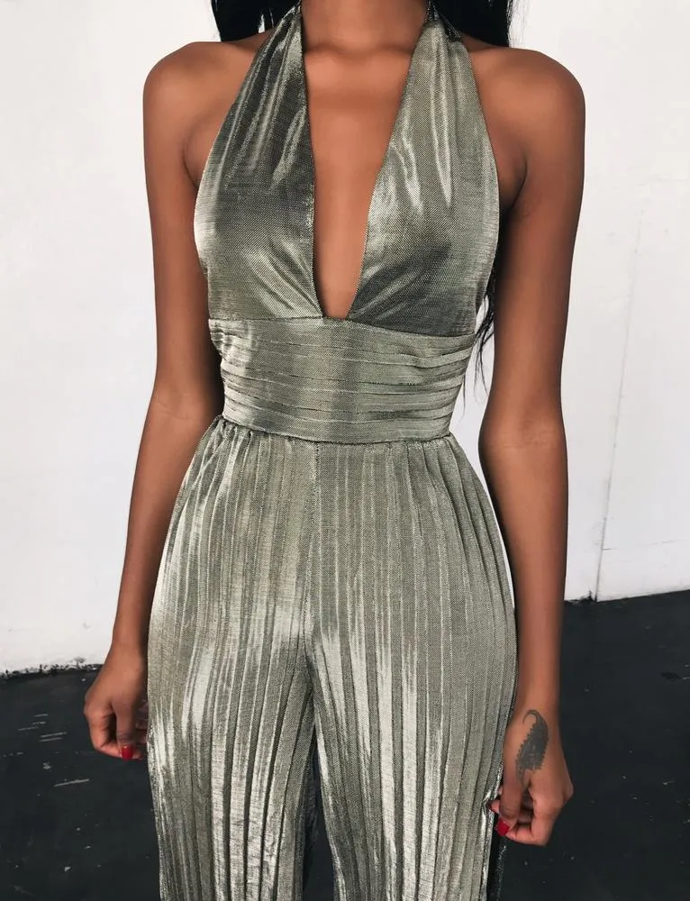 Crystal Jumpsuit - Metallic
