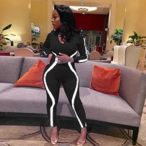 Curvy Babe Jumpsuit- Black Reflective