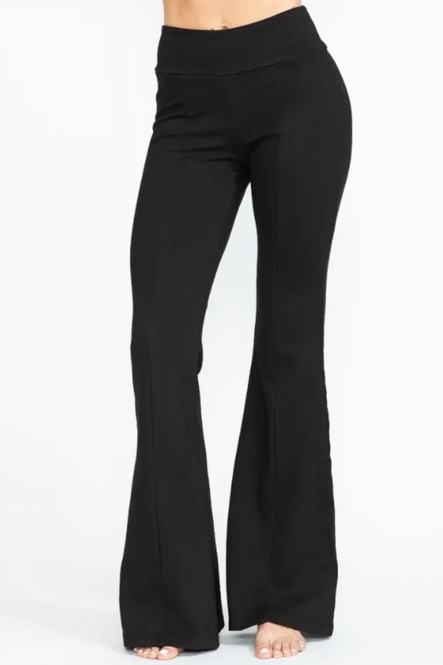 •DAKOTA - BLACK• ponte stretch knit bell bottoms