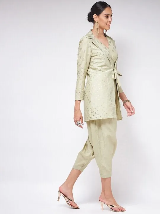 Designer Dhoti Jumpsuit With Jacket For Women, Indo Western Outfit