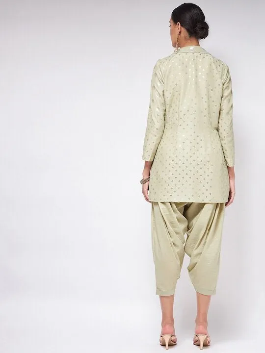 Designer Dhoti Jumpsuit With Jacket For Women, Indo Western Outfit