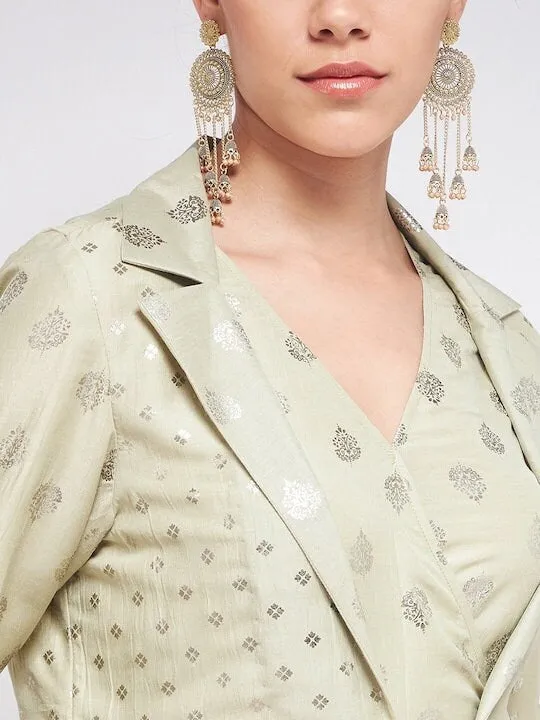 Designer Dhoti Jumpsuit With Jacket For Women, Indo Western Outfit