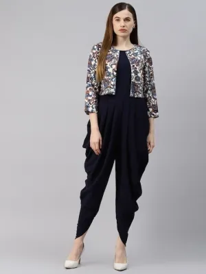 Designer Indian Dhoti Jumpsuit With Jacket For Women
