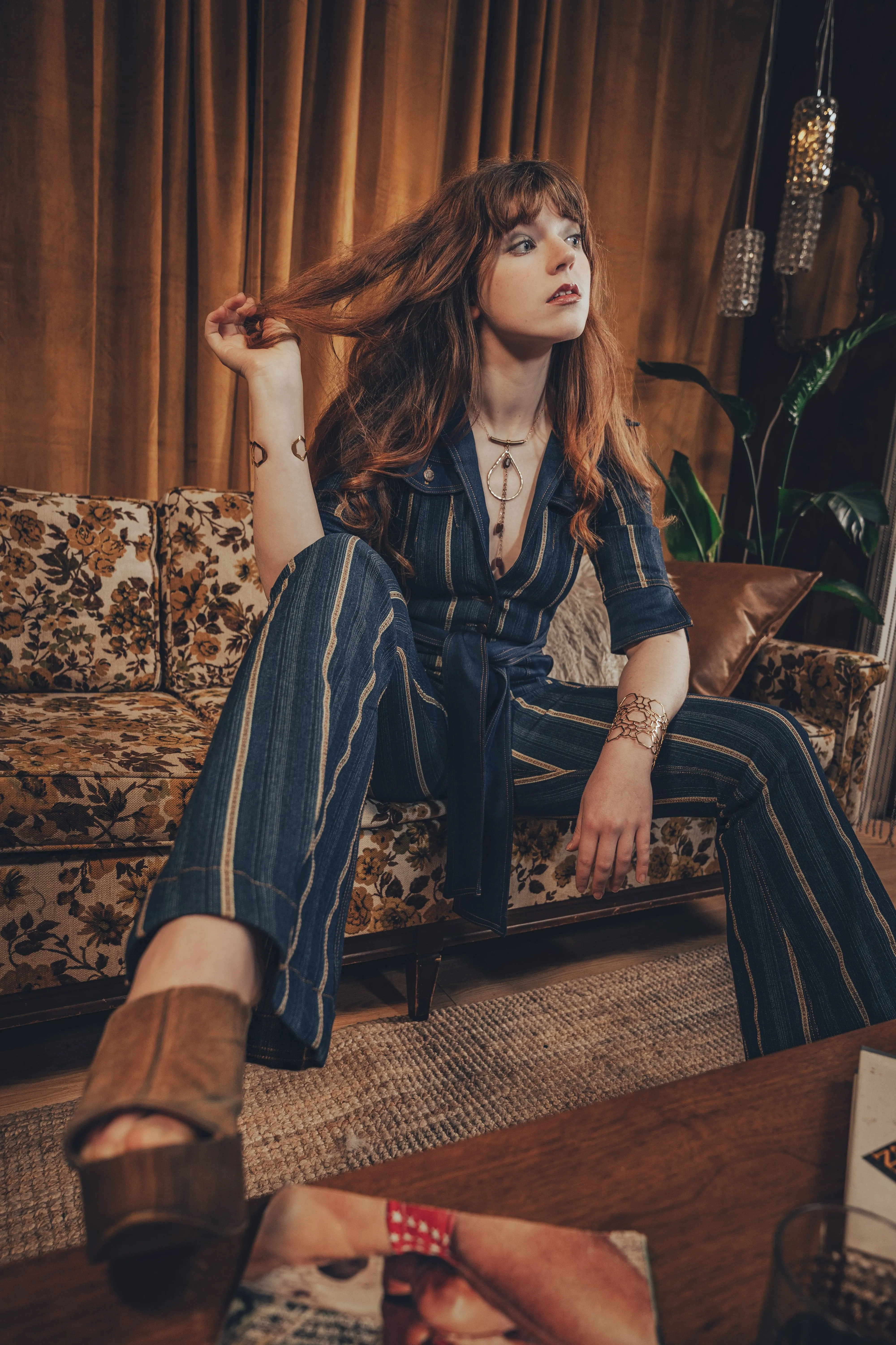 Diva Jumpsuit -  Denim Stripe