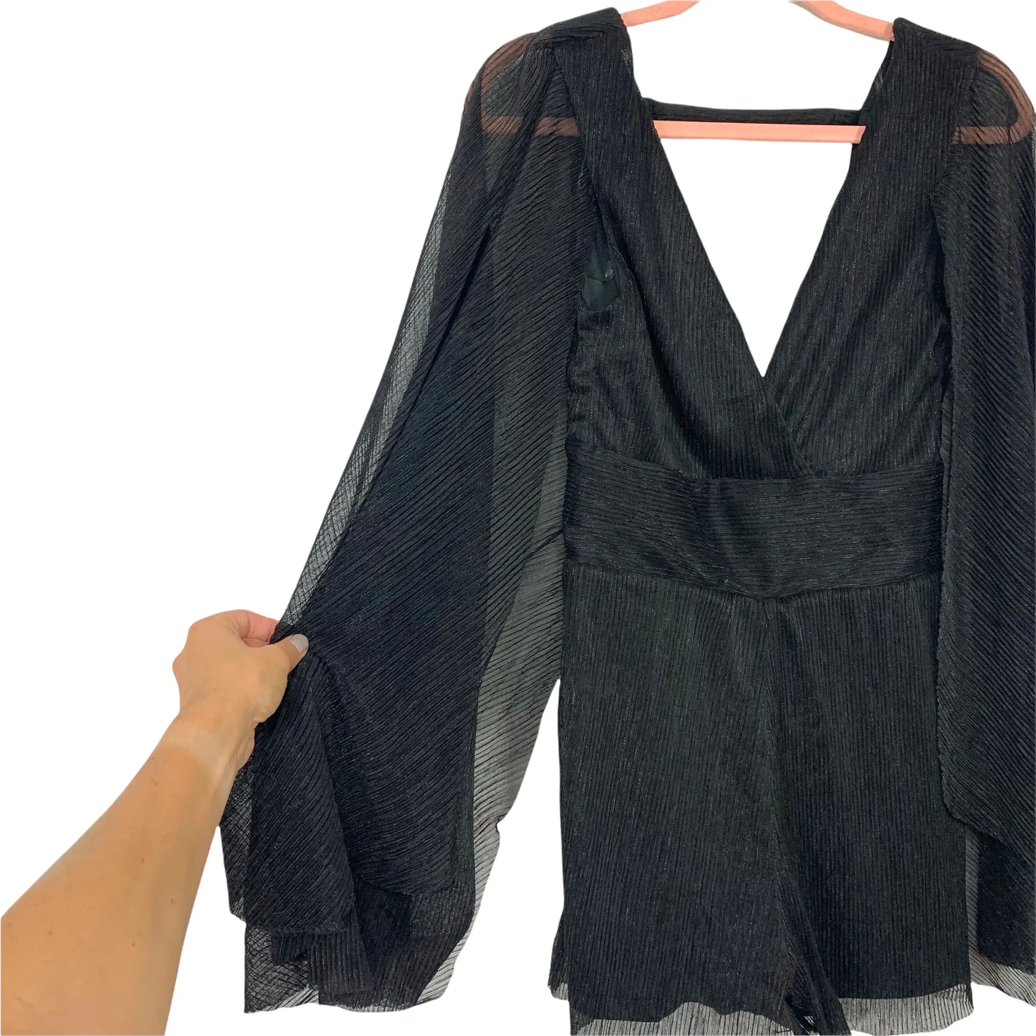 DO BE Black Metallic Romper NWT- Size S