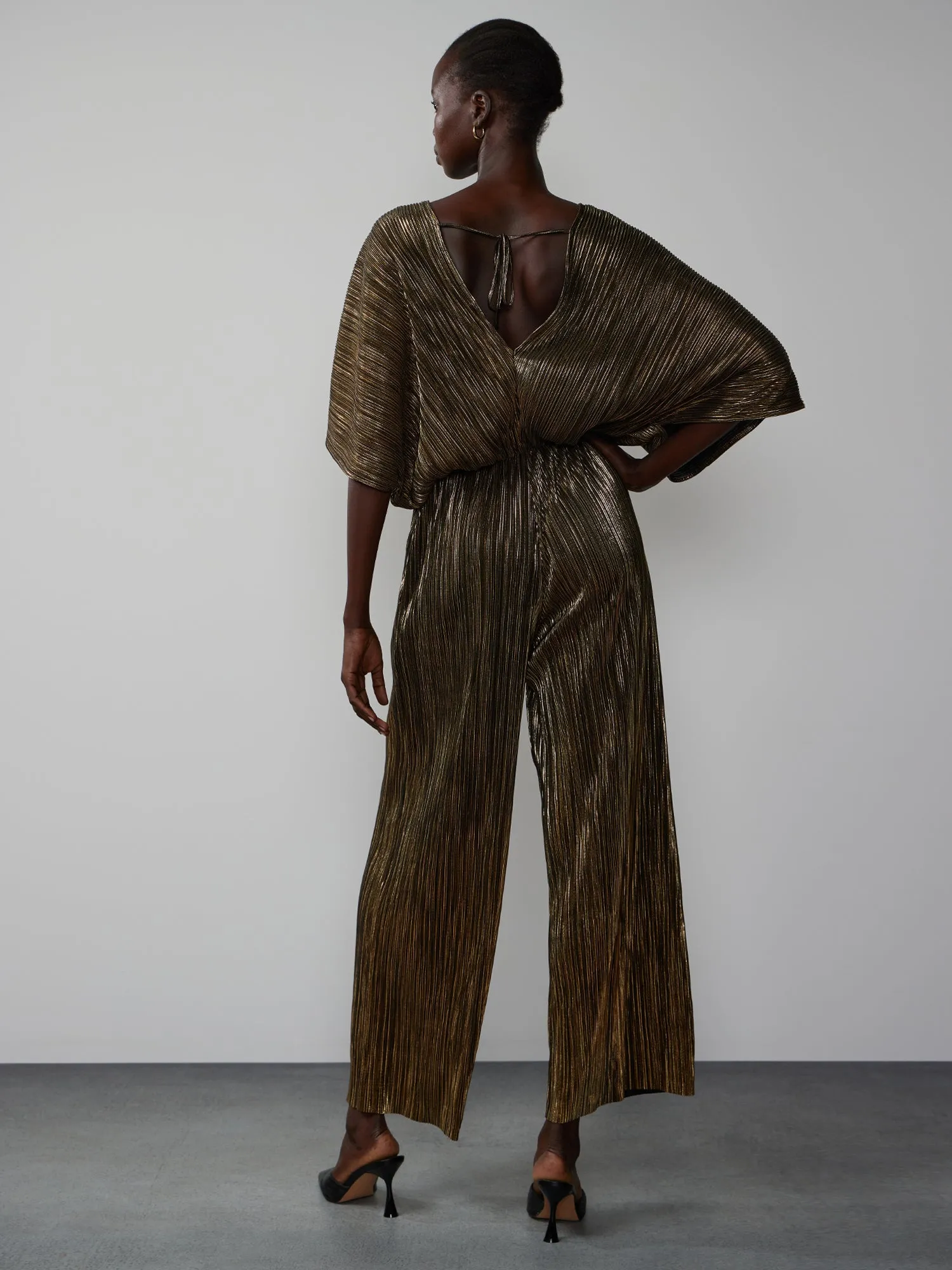 Dolman Sleeve Plisse Jumpsuit