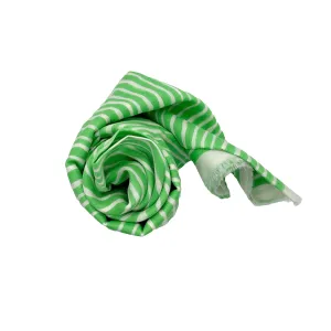 Donna Scarf in Green White Wavy Stripe