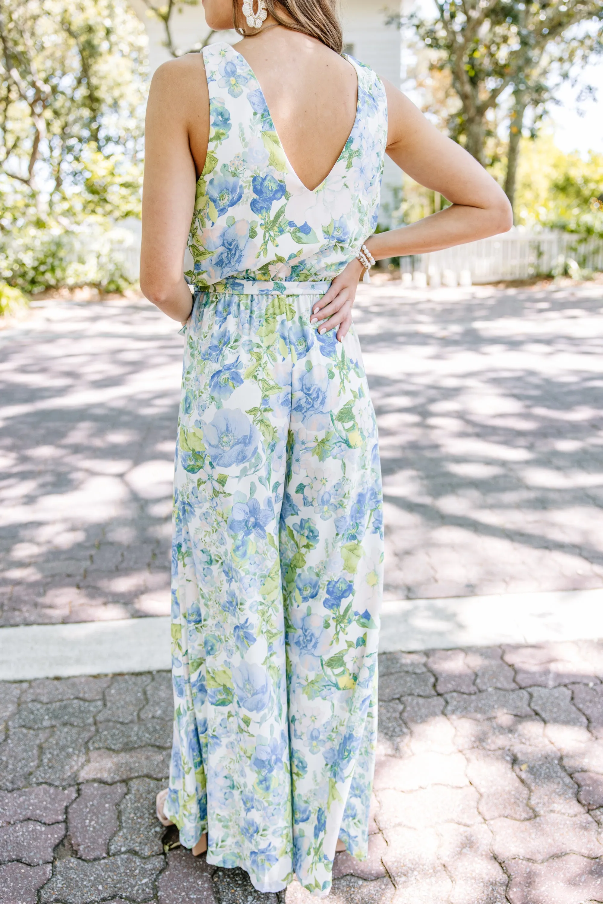 Dream State Blue Floral Jumpsuit