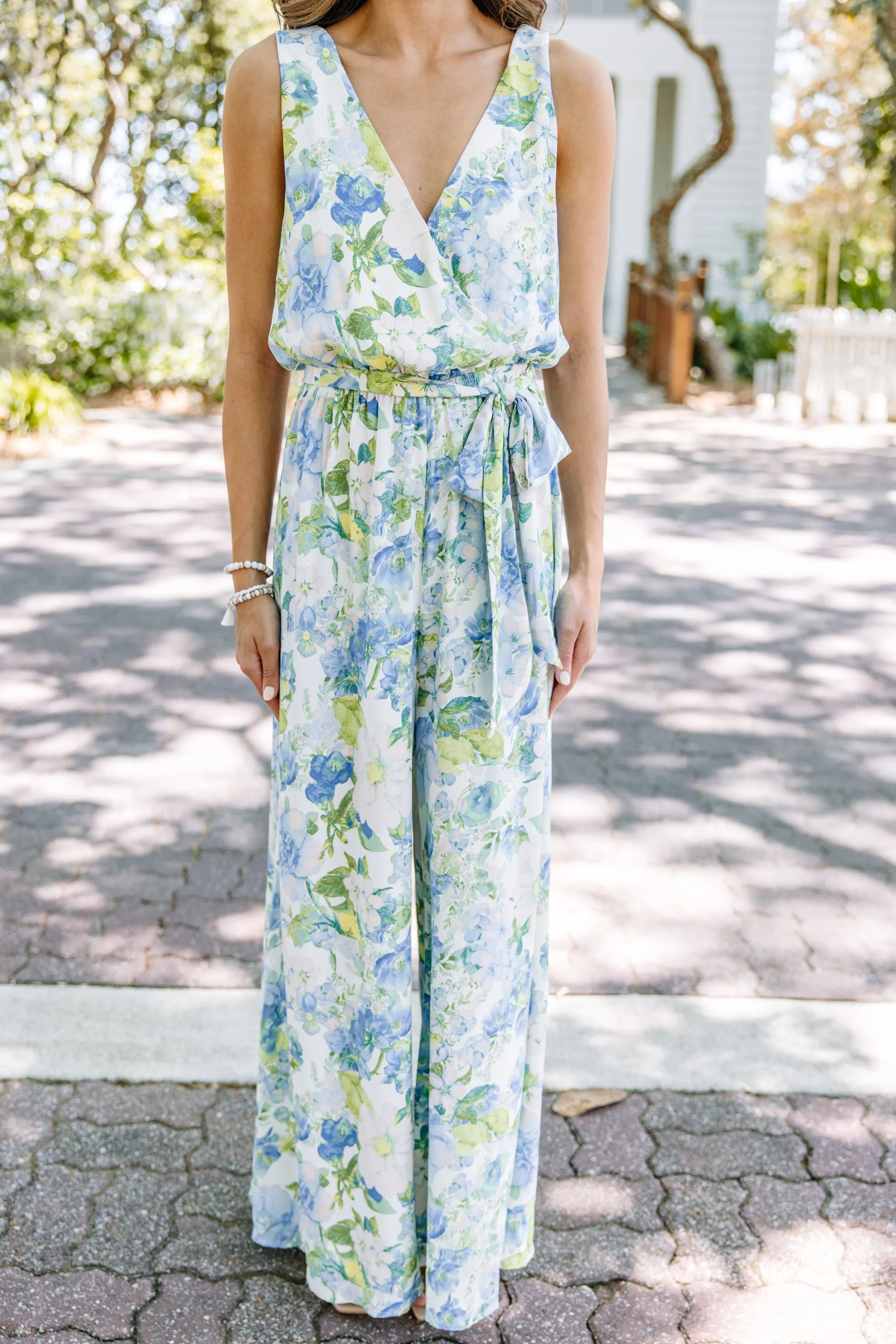 Dream State Blue Floral Jumpsuit