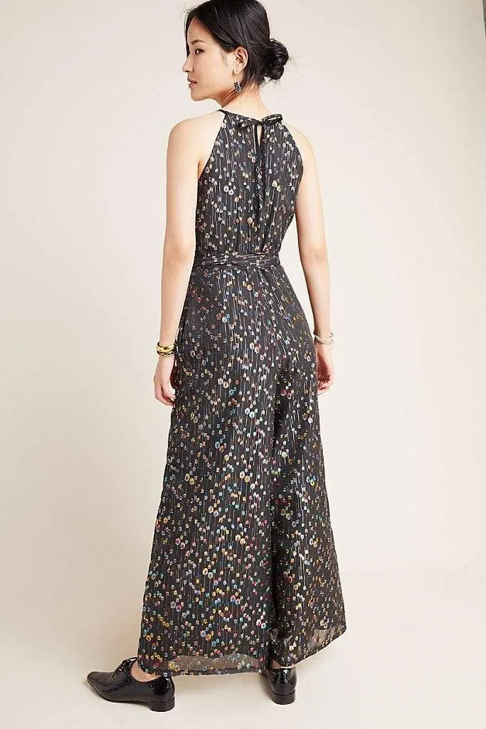 Edita Halter Metallic Clip Dot Jumpsuit