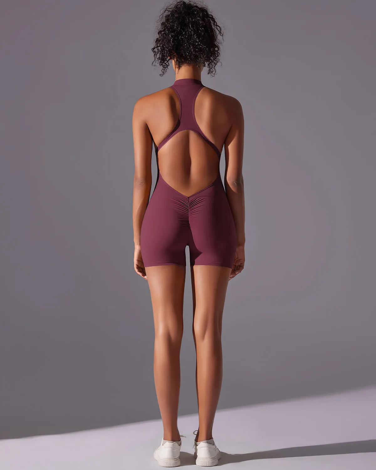 Elodie Seamless Scrunch Jumpsuit - Burgundy